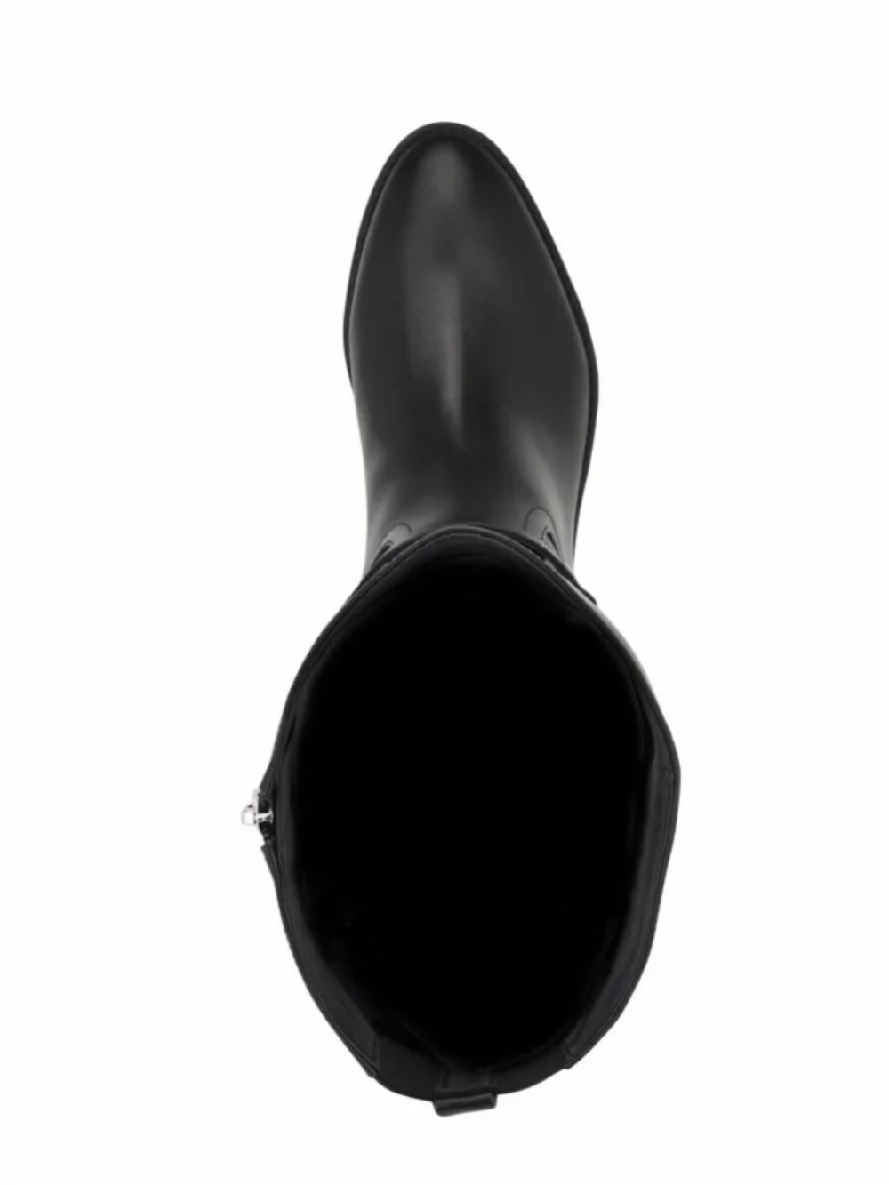 Calvin Klein Knee High Boots • Black Leather • CK Logo Strap • Size 9